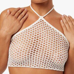 WeWoreWhat Fishnet Crochet Halter Top